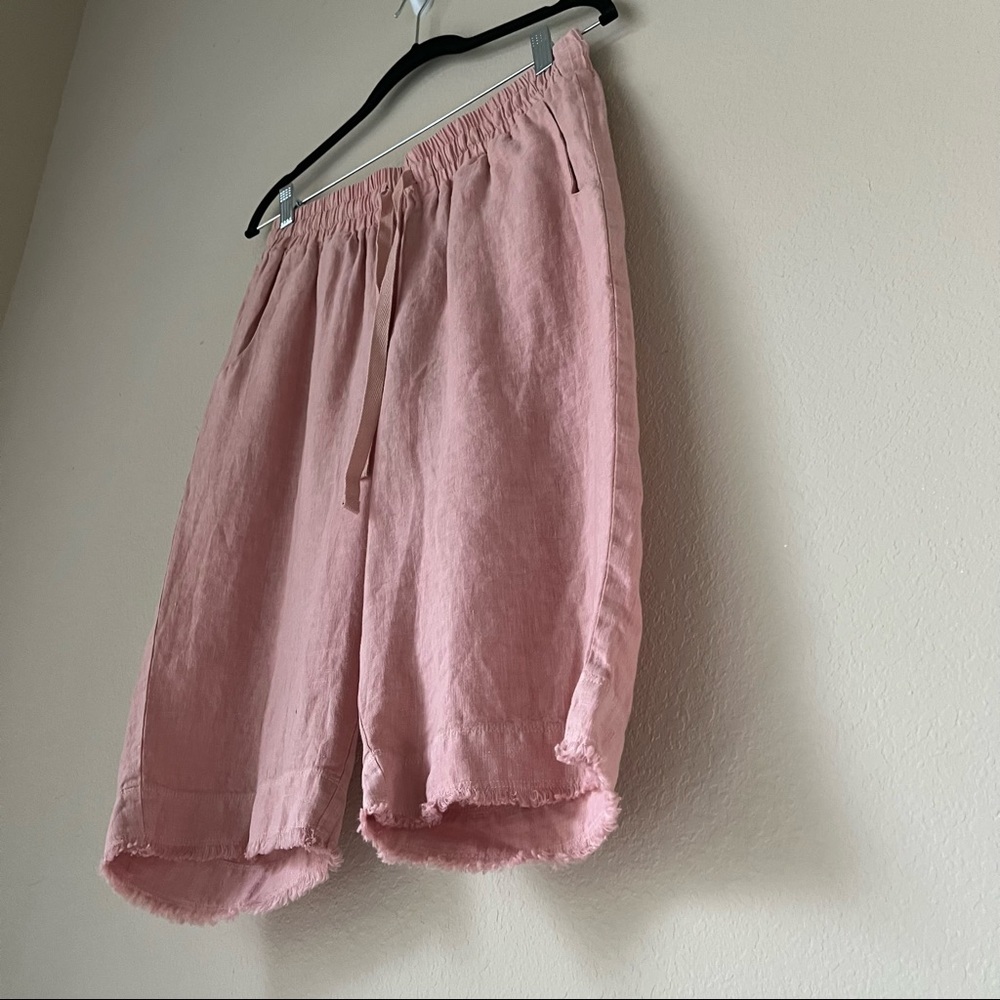 𝅺NWOT Cloth & Stone Blush Pink Linen Long Shorts - Picture 8 of 15